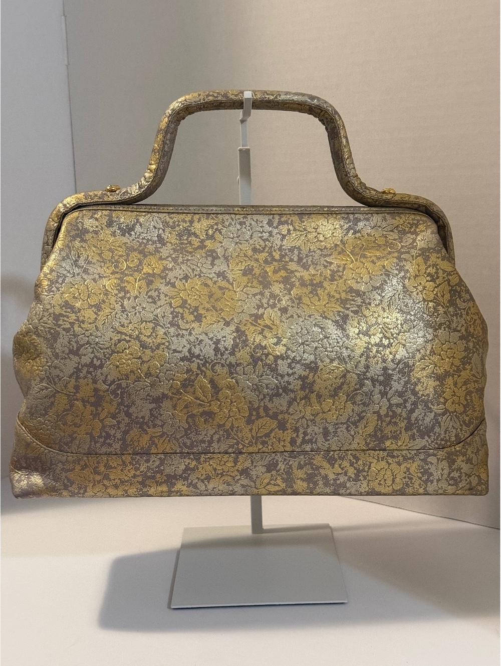 Gold brocade frame handbag